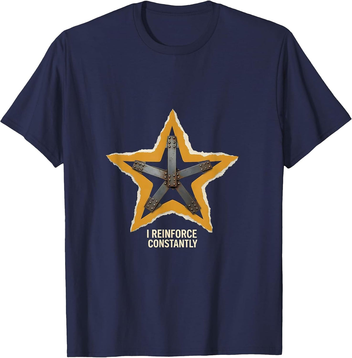 I Reinforce Constantly Funny Teacher Frog Back to School T-Shirt - Navy Blue