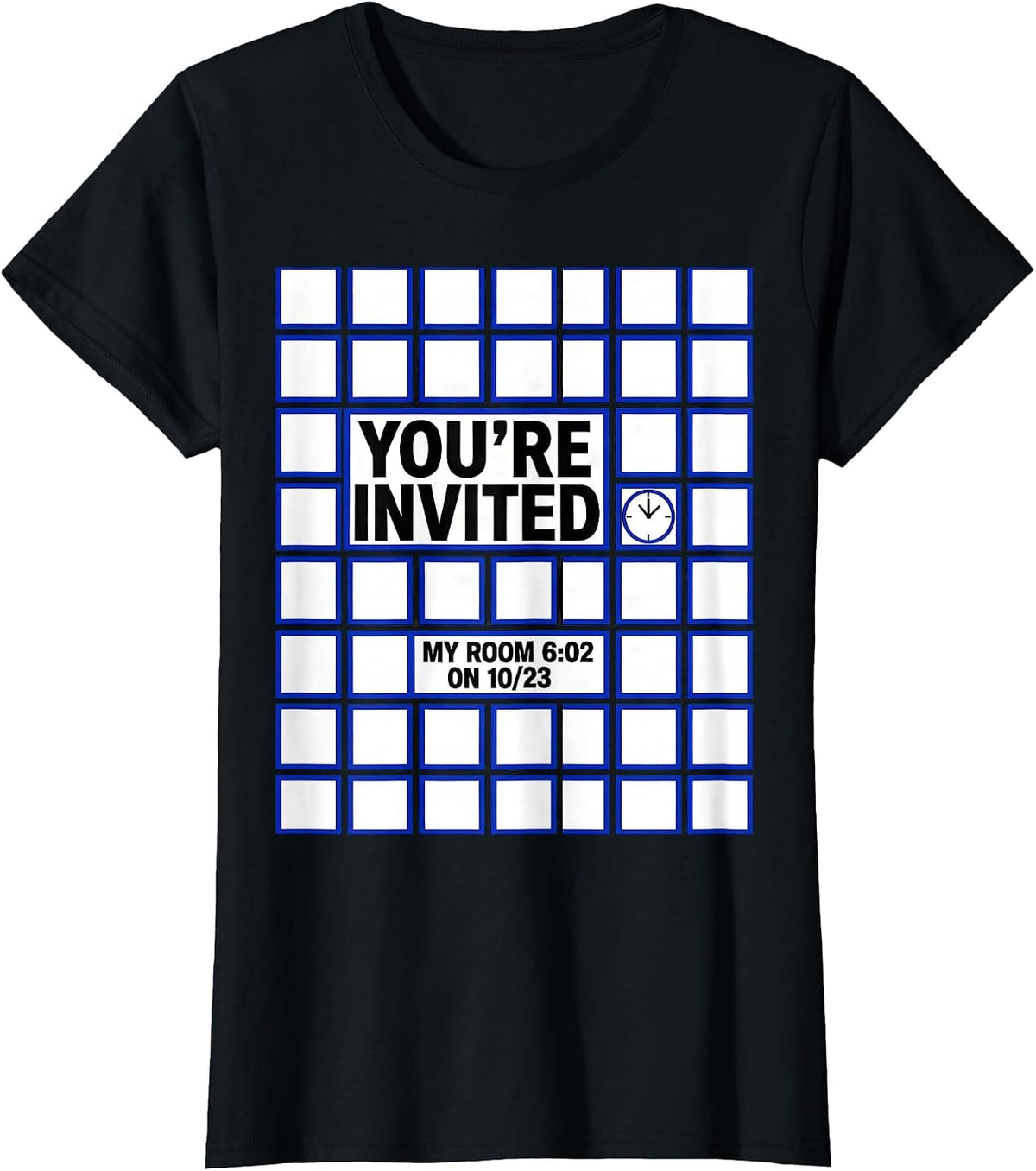 Women's You're Invited My Room 6:02 On 10/23 Nerdy Science Teacher T-Shirt - Black