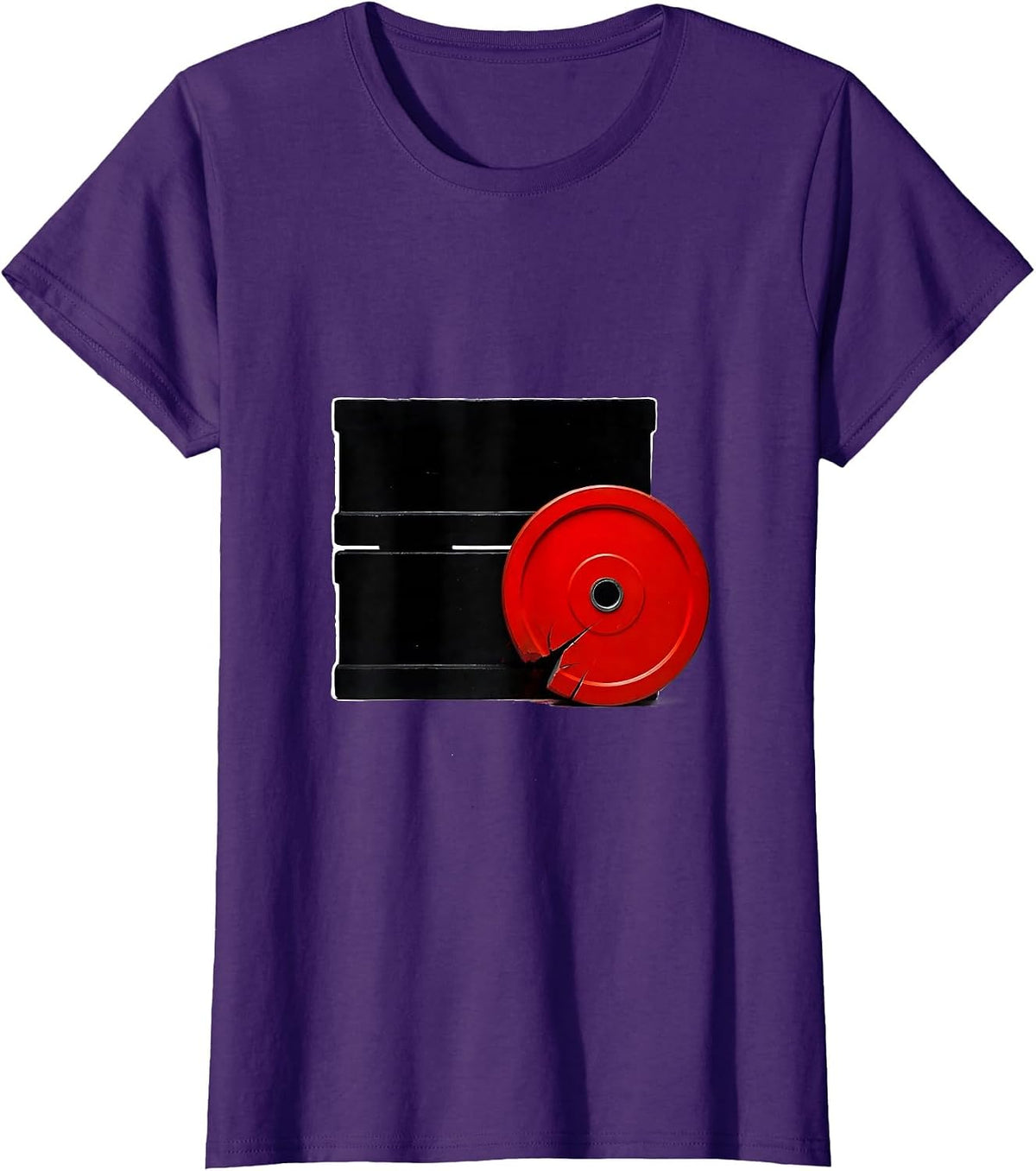 Women's Heavy Weight Plate List Brutalist Gym Humor Christmas T-Shirt - Purple
