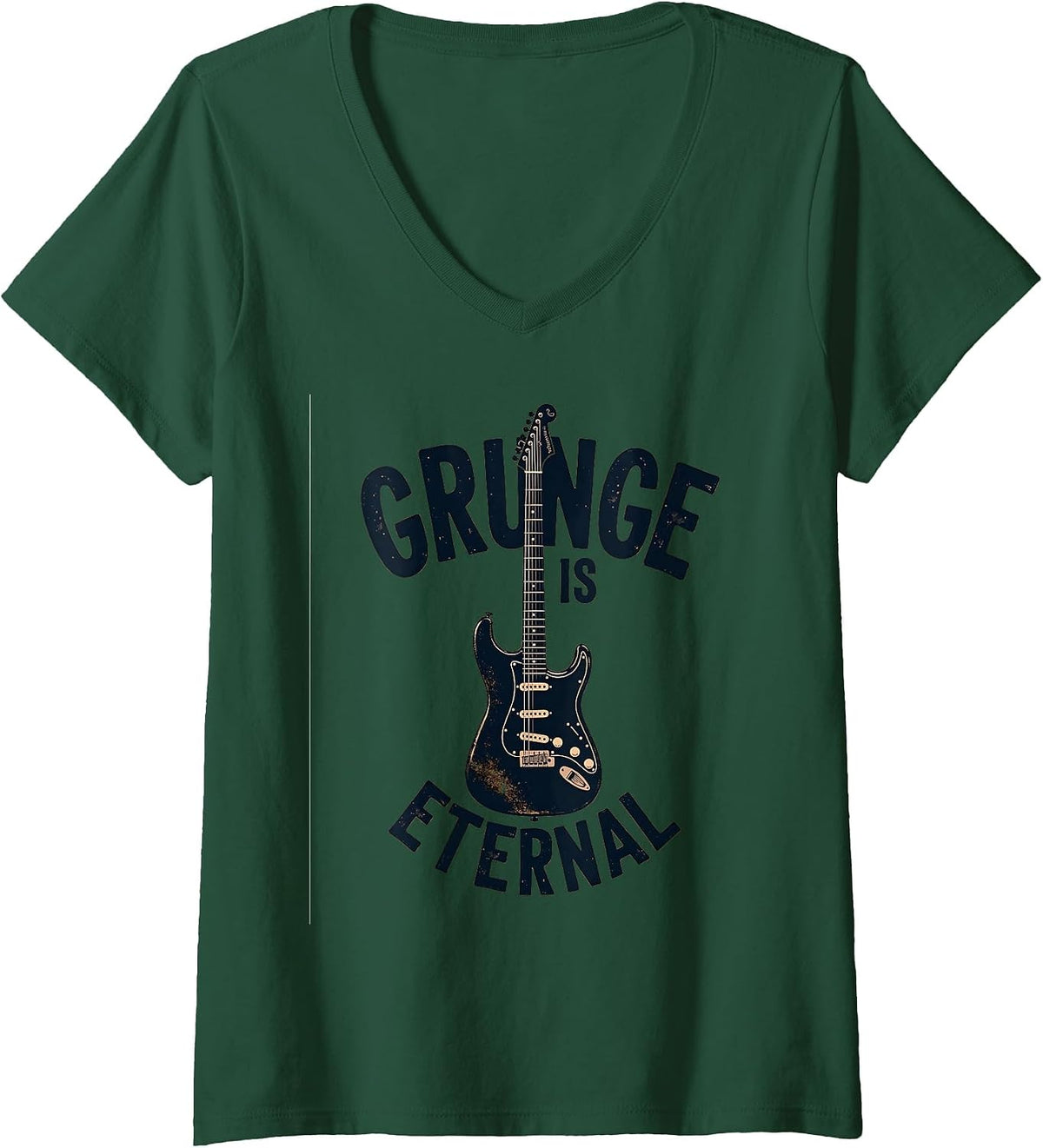 Women's Grunge Is Eternal 90s Band Rock Music Design V-Neck T-Shirt - Dark Green