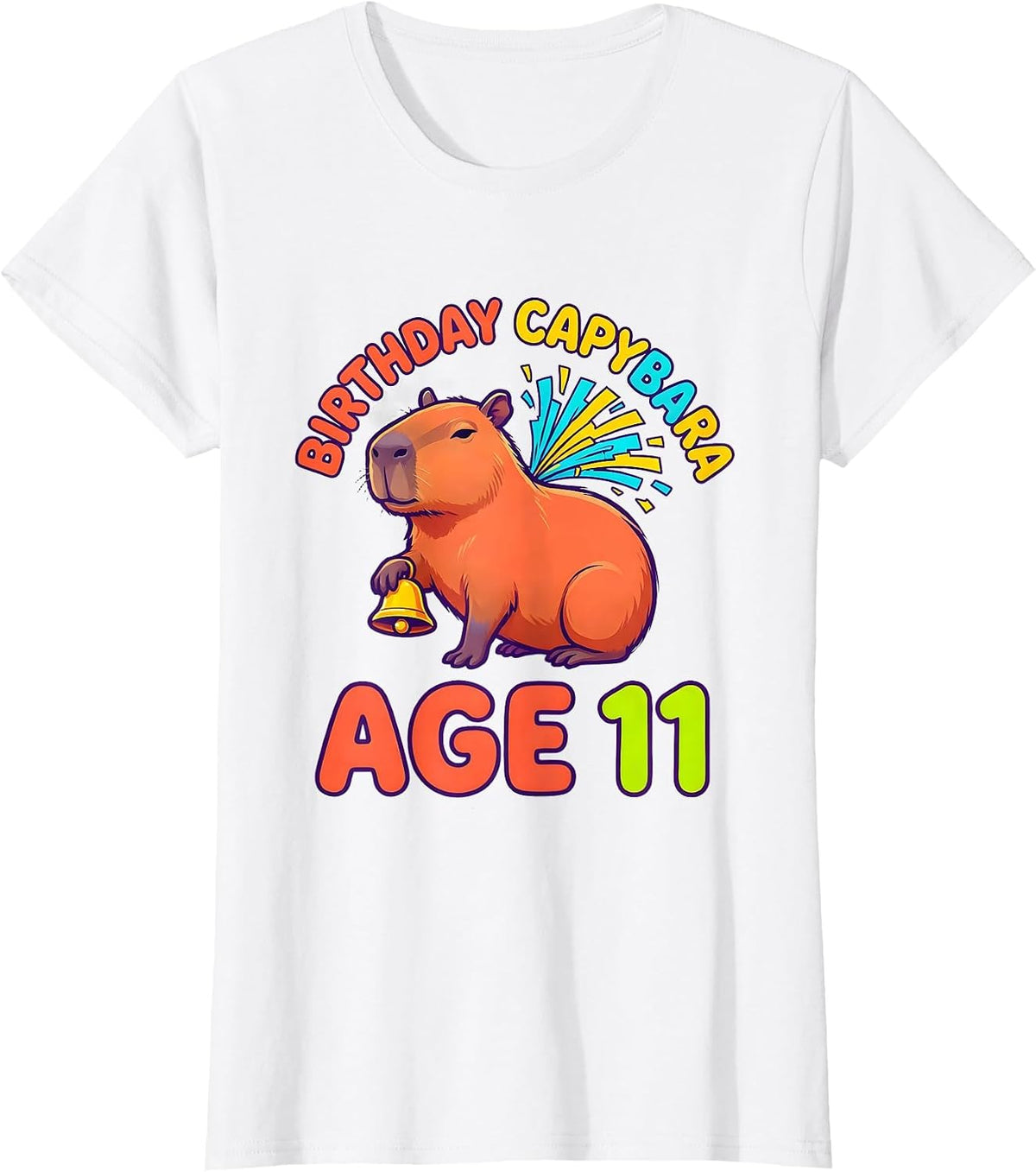 Women's Birthday Capybara Age 11 Funny Animal Lover Party T-Shirt - White