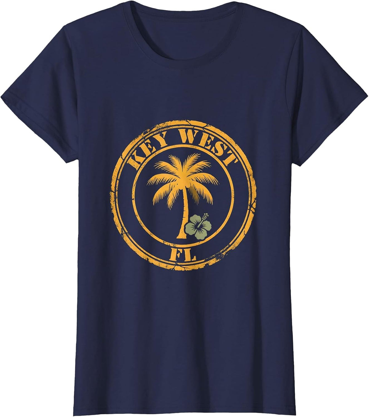 Women's KEY WEST FL Boho Tropical Souvenir Shirt Florida Vacation T-Shirt - Navy Blue