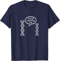 Stop Copying me Funny Genetics Biology DNA Double Helix T-Shirt - Navy Blue