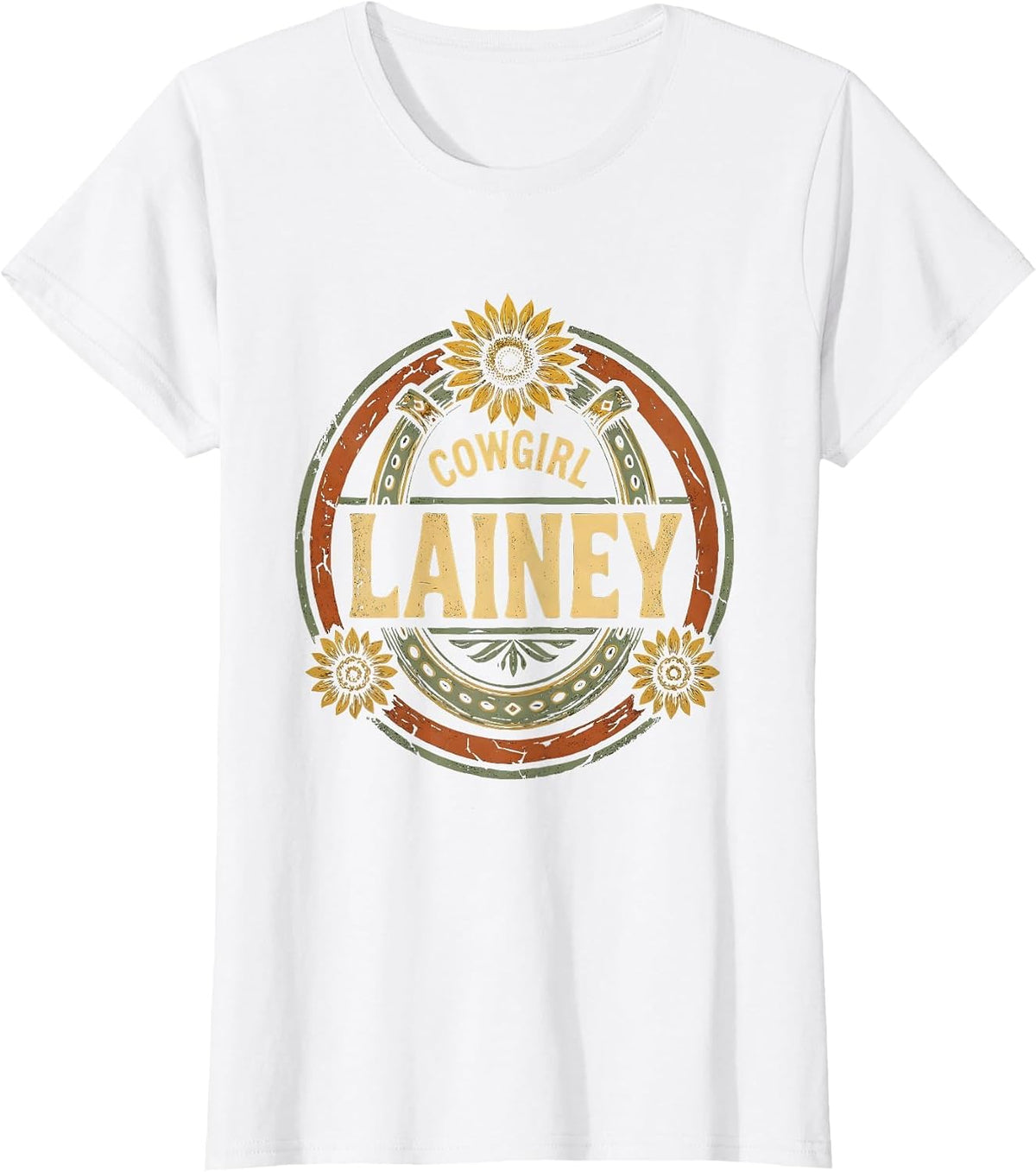 Cowgirl Lainey Boho Folk Floral Western Cowgirl Gift T-Shirt - White
