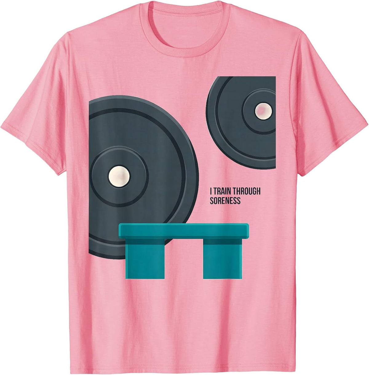 Men's I Train Through Soreness Funny Gym Workout Humor T-Shirt - Pink