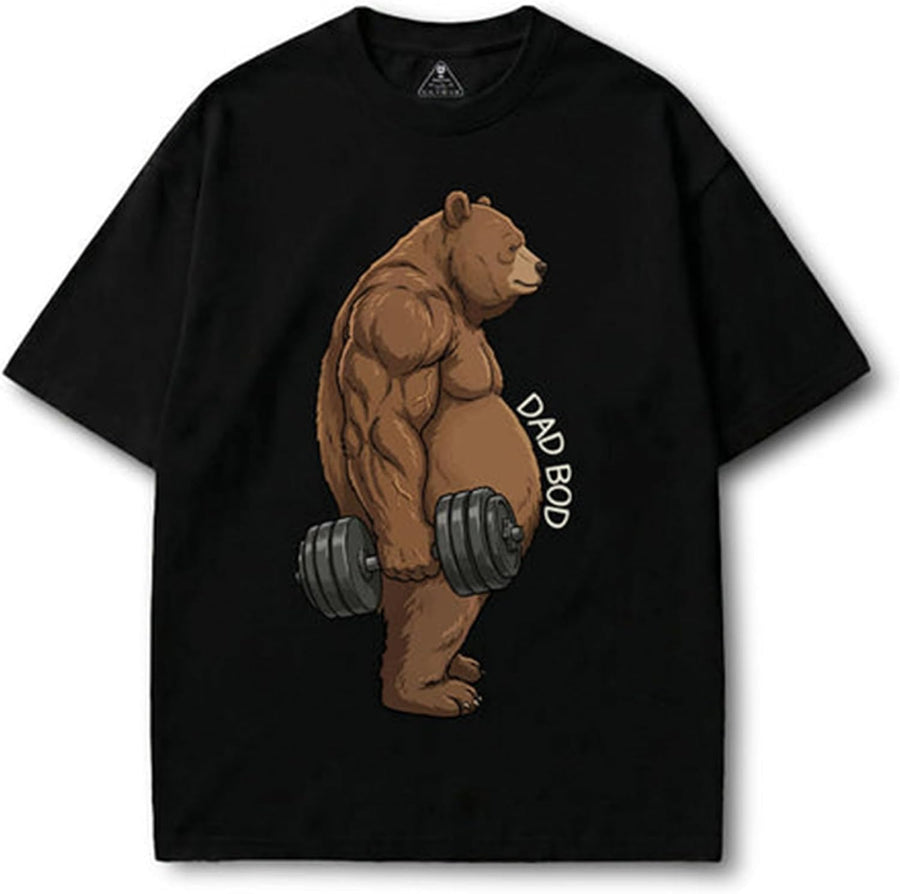 IRON PANDA T-Shirts for Men-Short Sleeve Workout Gym Shirts-Running Athletic Tees Fit Tshirt-DAD BOD Cotton Pump Cover -