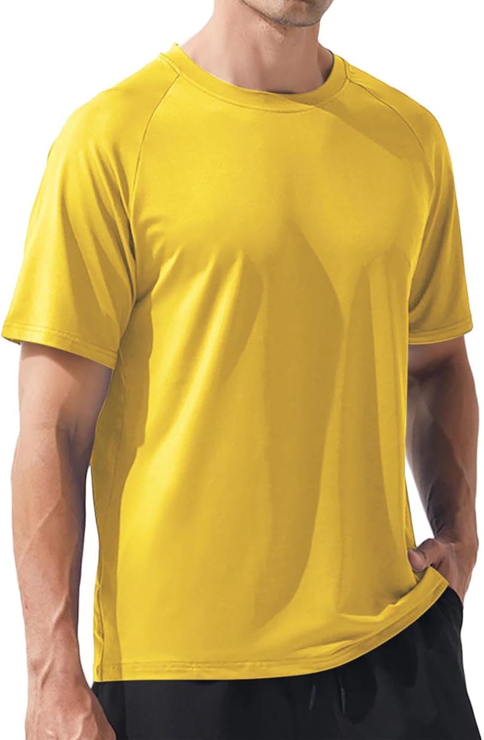 Mens Tops Lightweight Crewneck Athletic Running Short Sleeve Raglan T-Shirt Breathable Gym Workout Tee Shirts for Men -