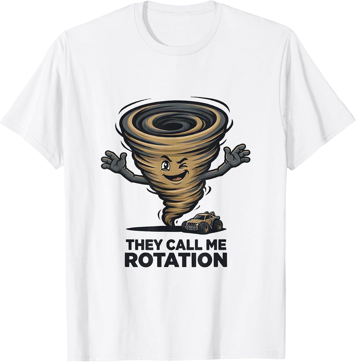 Men's They Call Me Rotation Funny Tornado Chaser Weather T-Shirt - White