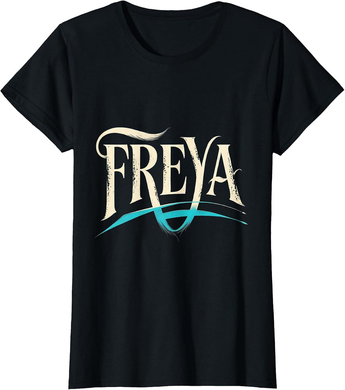 Freya Retro Personalized Name Vintage Western Cowgirl T-Shirt - Black