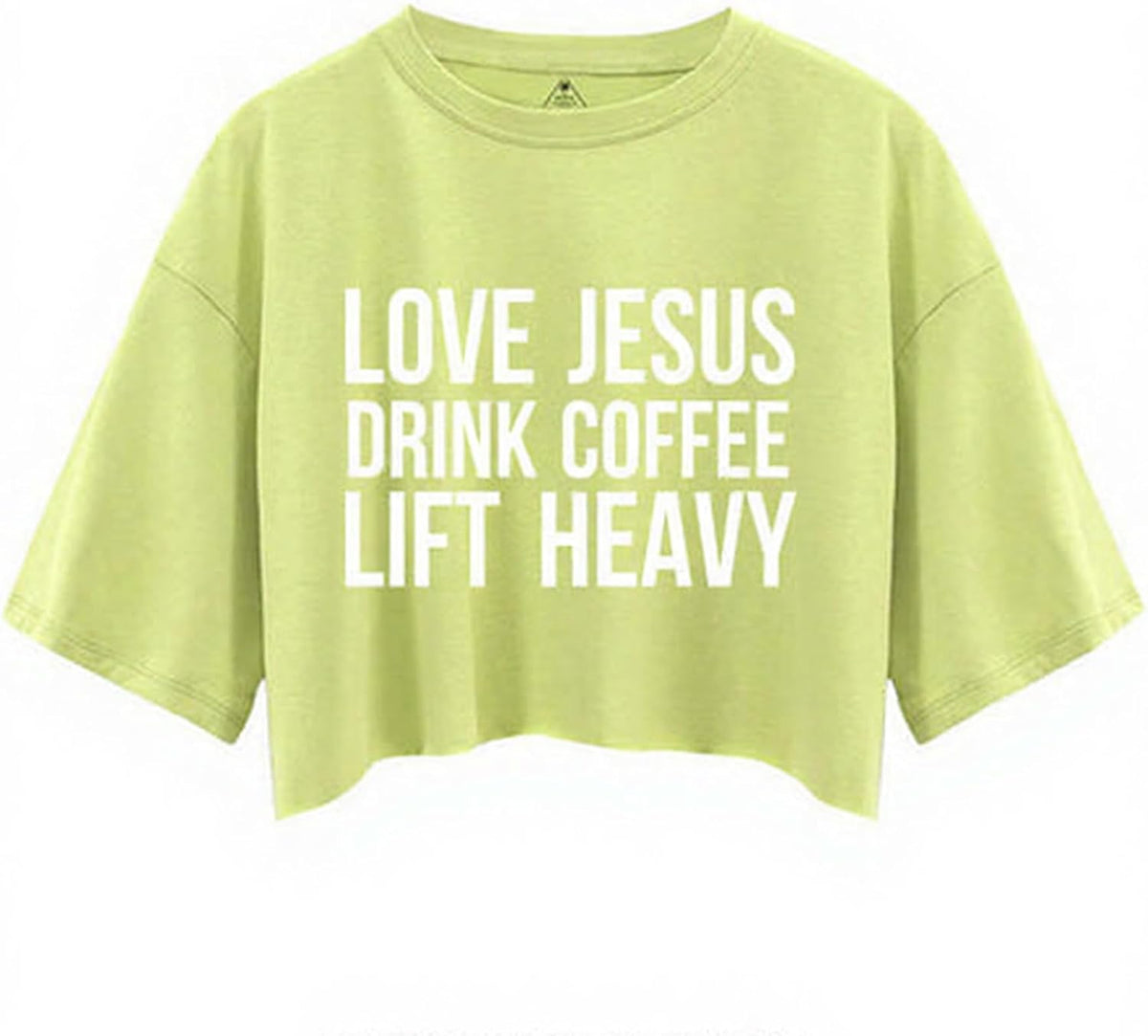 IRON PANDA Christmas Shirts for Women Crop Tops-Squad Goals Gym Tank,Cotton Workout Tee-Love Jesus Drink Coffee Lift - Light