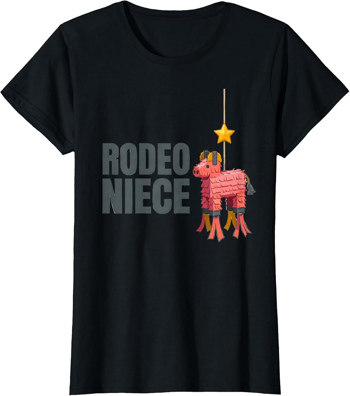 Rodeo Niece Pink Boots Coquette CowGirl Birthday Party T-Shirt - Black