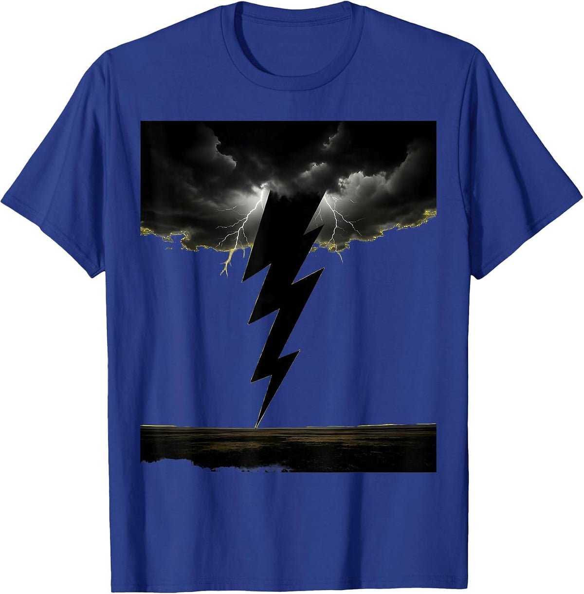Men's Lightning Bolt Striking Open Field Graphic T-Shirt - Royal Blue