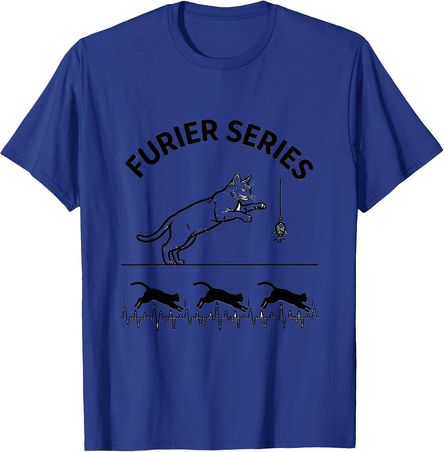 Furier Series Funny Cat Math Science Teacher Student Gift T-Shirt - Royal Blue