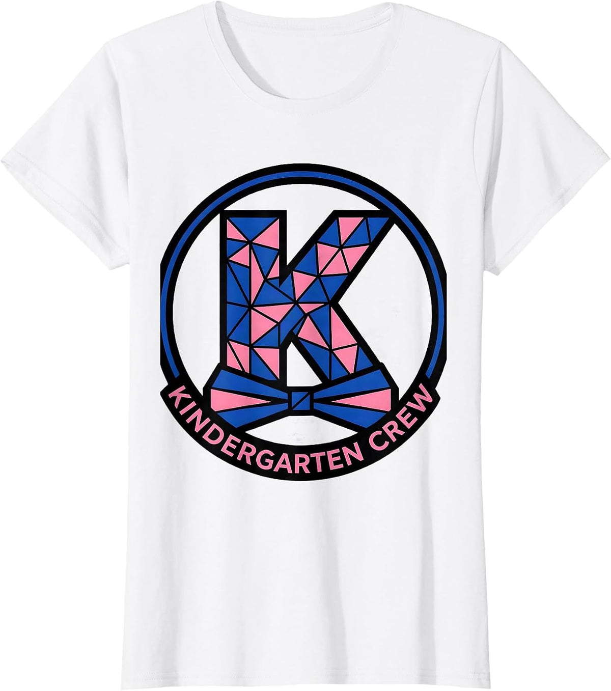 Women's Kindergarten Crew Geometric Coquette Bow Back to School T-Shirt - White