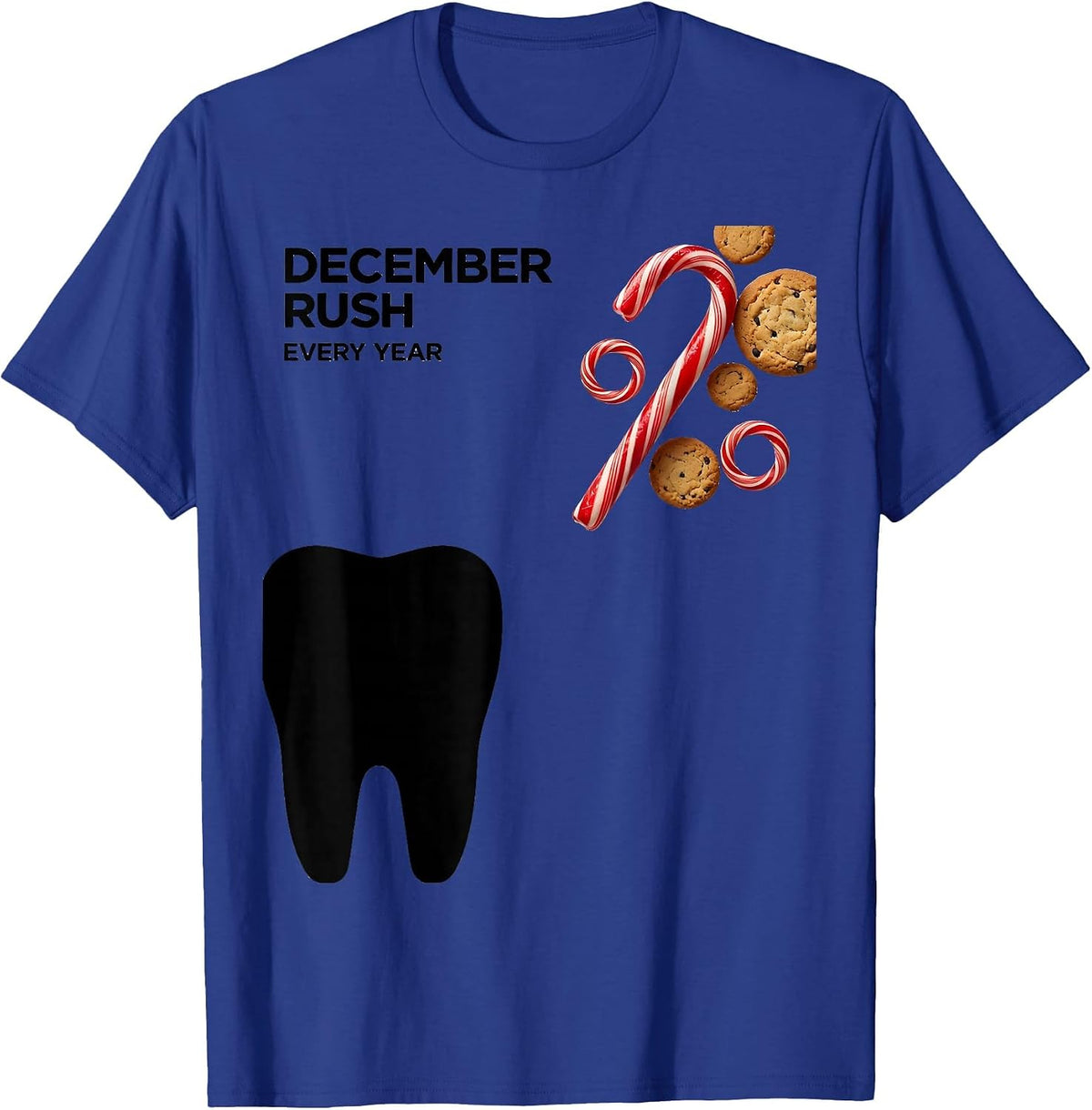 Men's December Rush Every Year Funny Dental Christmas Dental Squad T-Shirt - Royal Blue