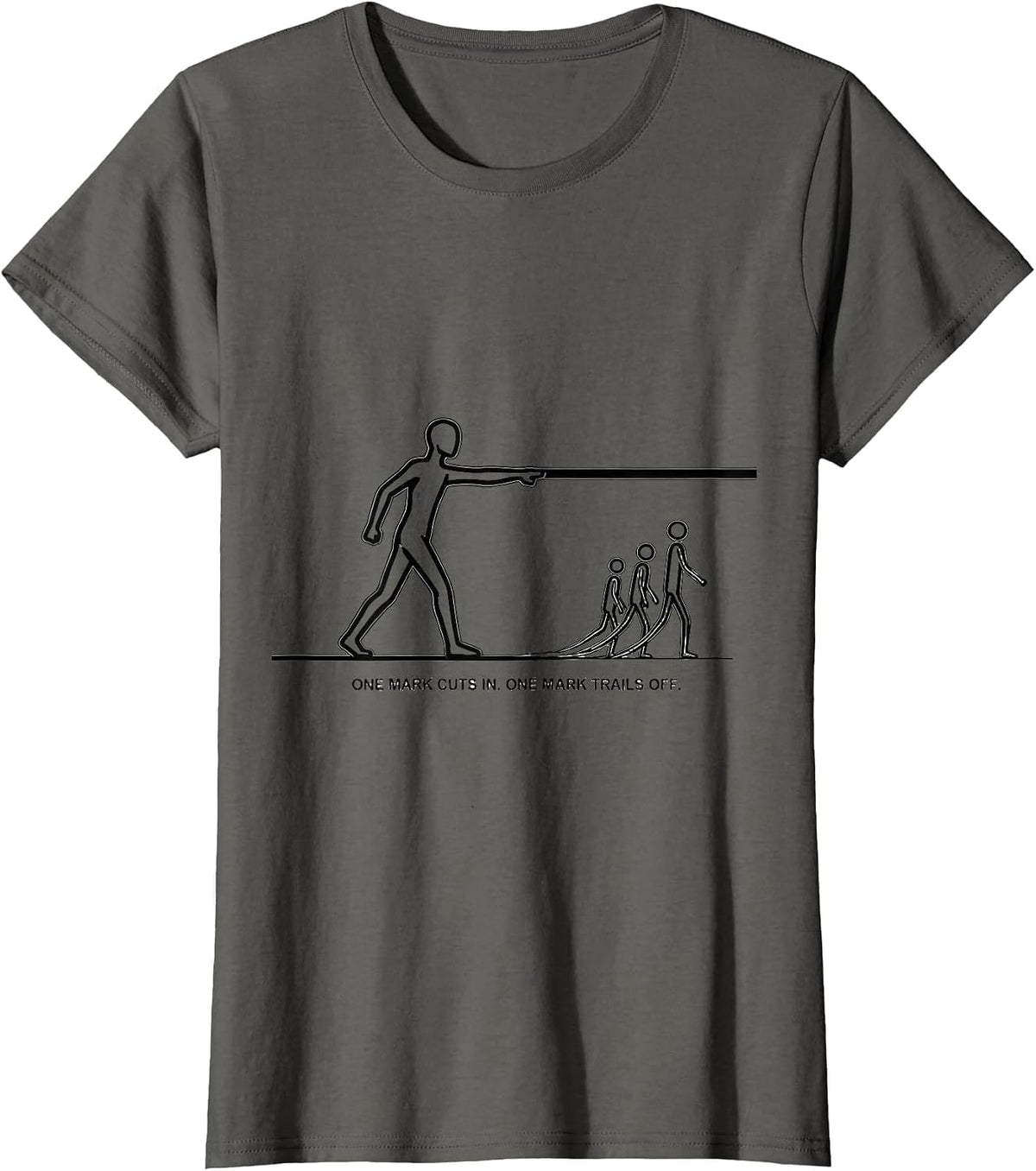 Women's One Mark Cuts In One Mark Trails Off Funny Grammar Teacher T-Shirt - Asphalt Grey