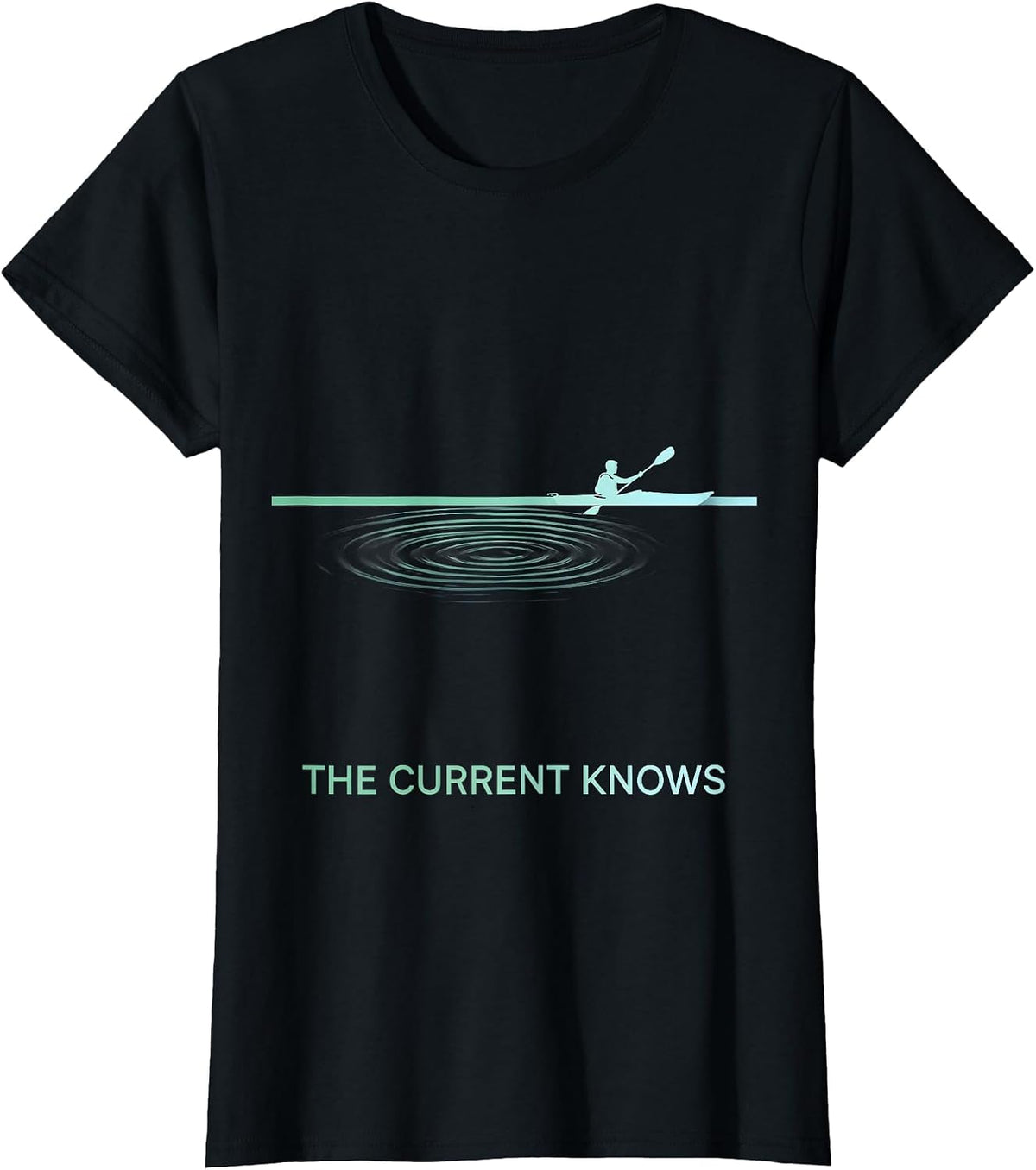 The Current Knows Kayak Ripple Silhouette T-Shirt - Black