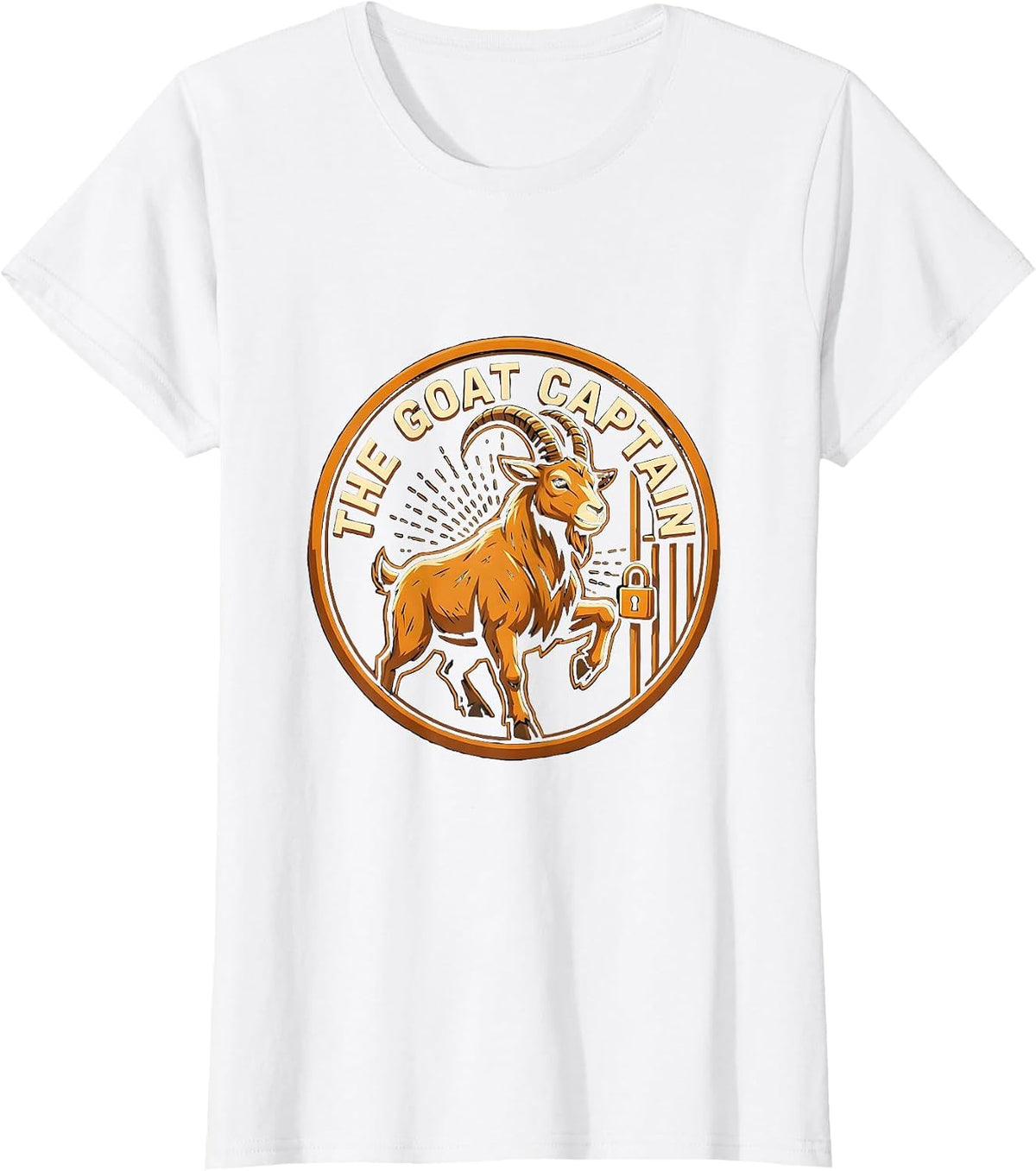 Women's The Goat Captain Funny Goat Owner Farmer Rancher Humor T-Shirt - White