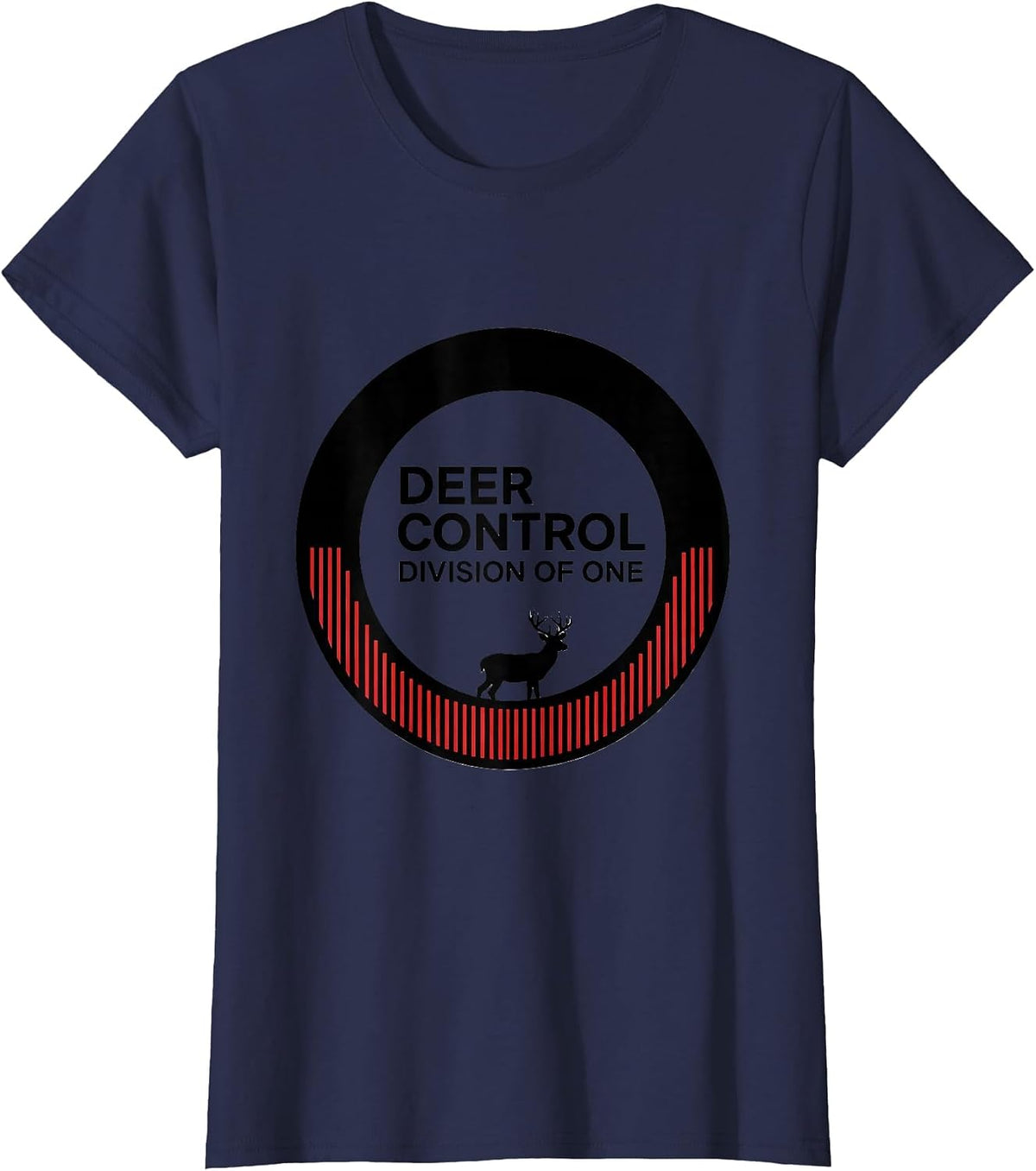 Women's Deer Control Division of One Funny Coyote Hunting Humor T-Shirt - Navy Blue