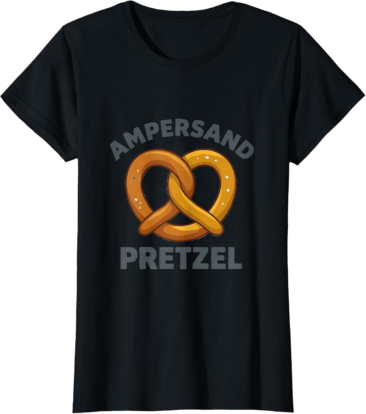Women's Ampersand Pretzel Funny Grammar Teacher English Pun Humor T-Shirt - Black