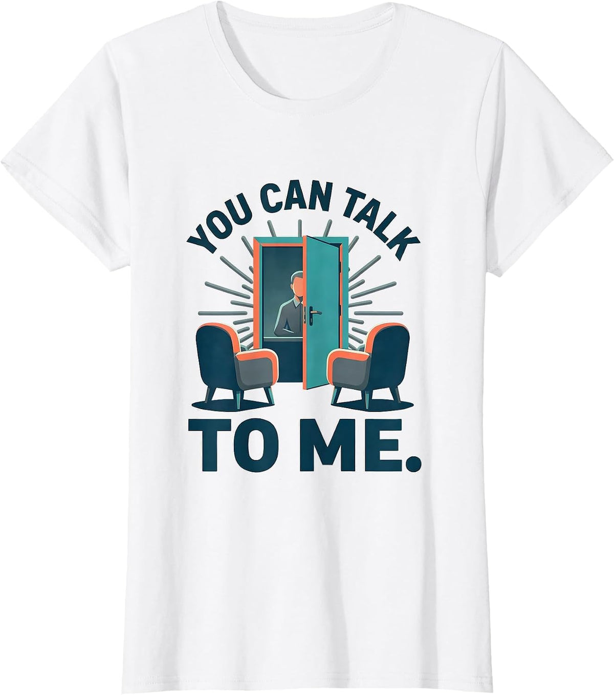 You Can Talk To Me Groovy Retro School Counselor T-Shirt - White
