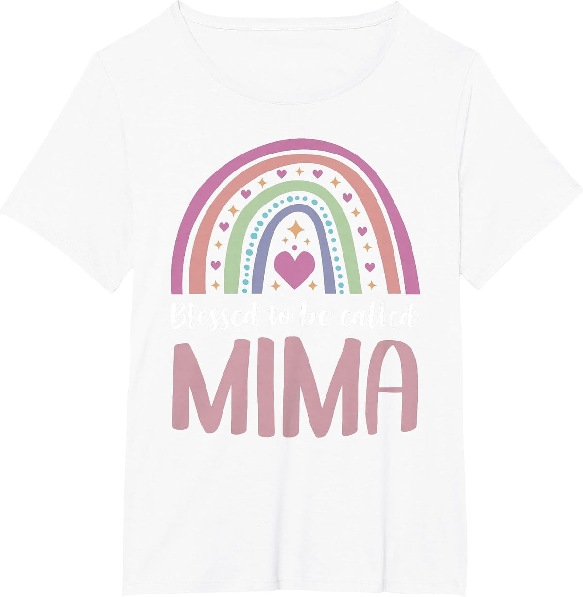 Mima Tee Shirt for Grandma Women Mothers Day Blessed Mima T-Shirt - White