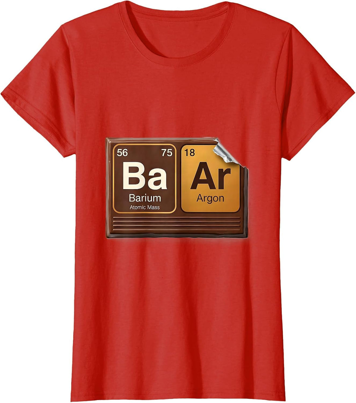 Women's BAr Funny Periodic Table Chemistry Pun Science Geek T-Shirt - Red