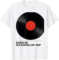 Men's Raised On Old School Hip-Hop Vintage Retro 90s Rap Lyric T-Shirt - White