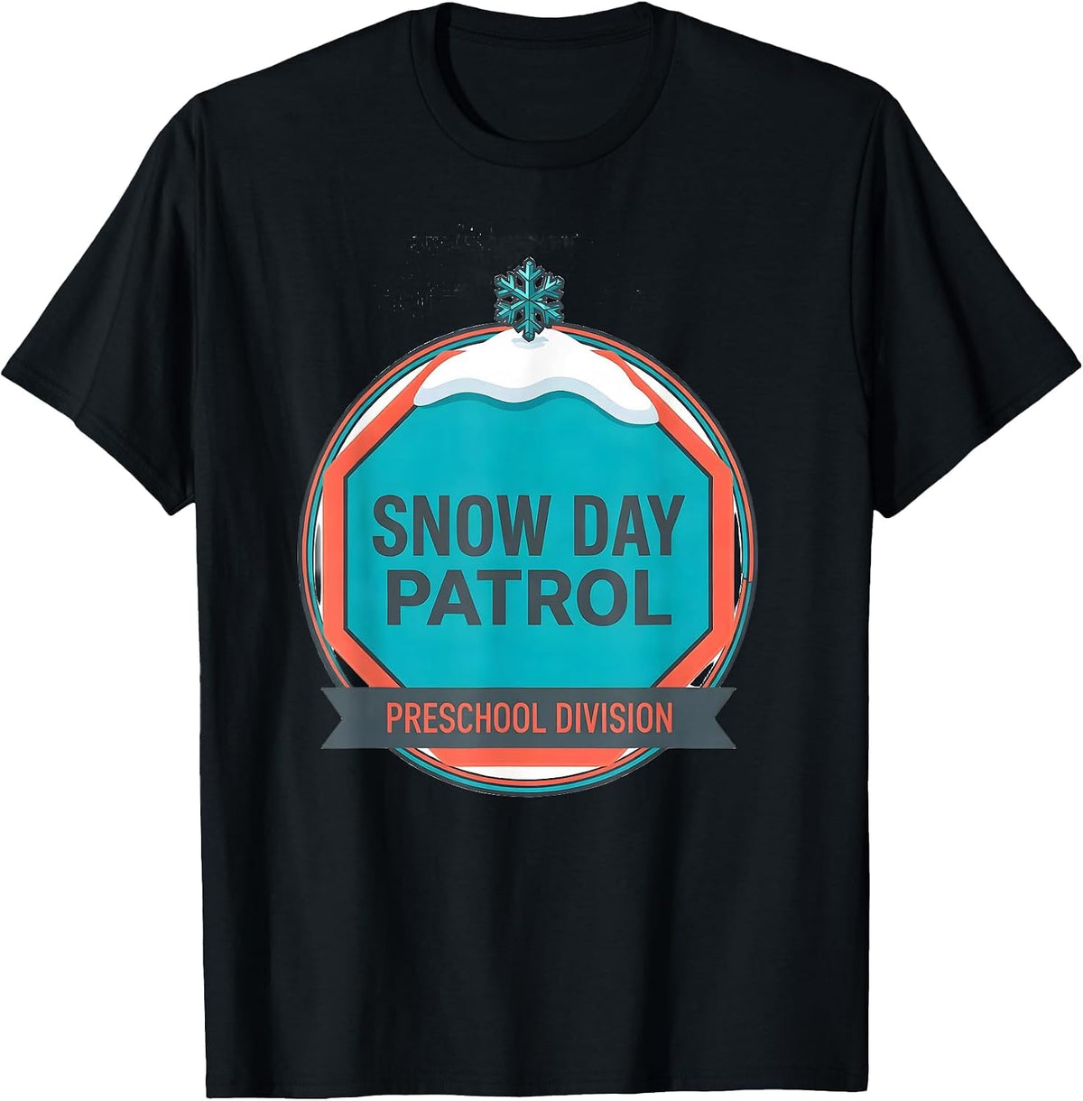 Men's Snow Day Patrol Preschool Division Funny Teacher Christmas T-Shirt - Black