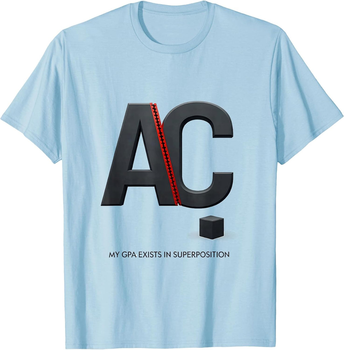 Men's My GPA Exists In Superposition Quantum Physics Student Nerdy T-Shirt - Baby Blue