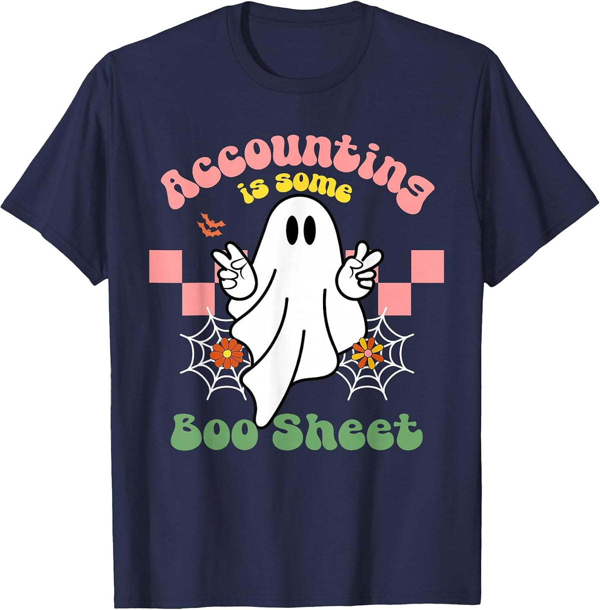 This is Boo Sheet Accounting Halloween Costume Men Women T-Shirt - Navy Blue