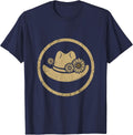 Cowgirl Hat Wildflowers Boho Western Floral Design T-Shirt - Navy Blue