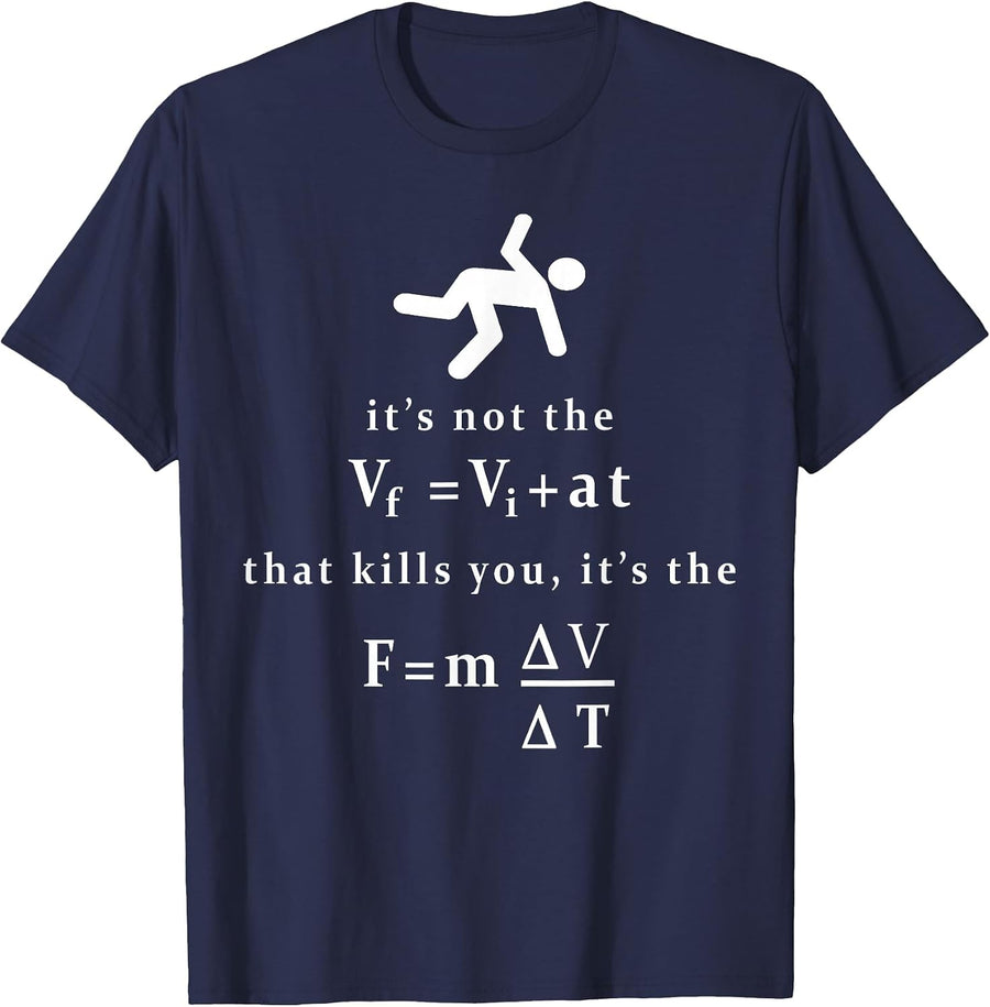 It's not the Fall that Kills You, It's the Landing. Tee T-Shirt - Navy Blue