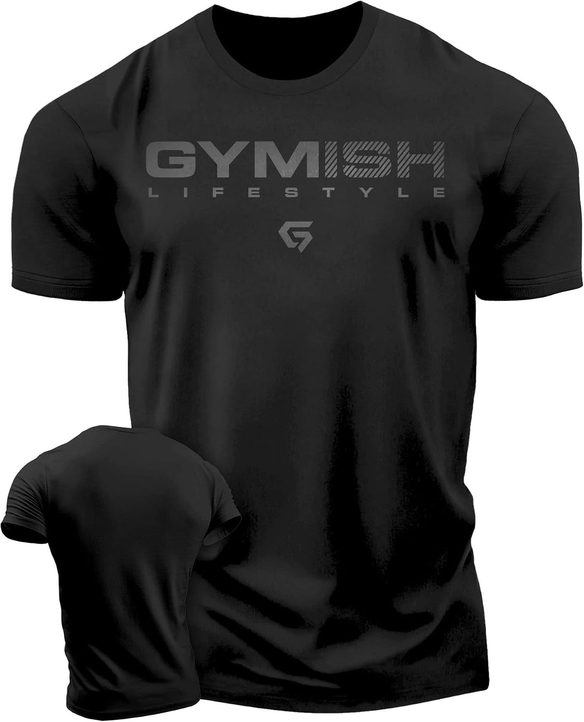Gymish Lifestyle Printed T-Shirts for Men Bodybuilding Workout Shirt - 4. Gymish Lifestyle V2 Back on Black