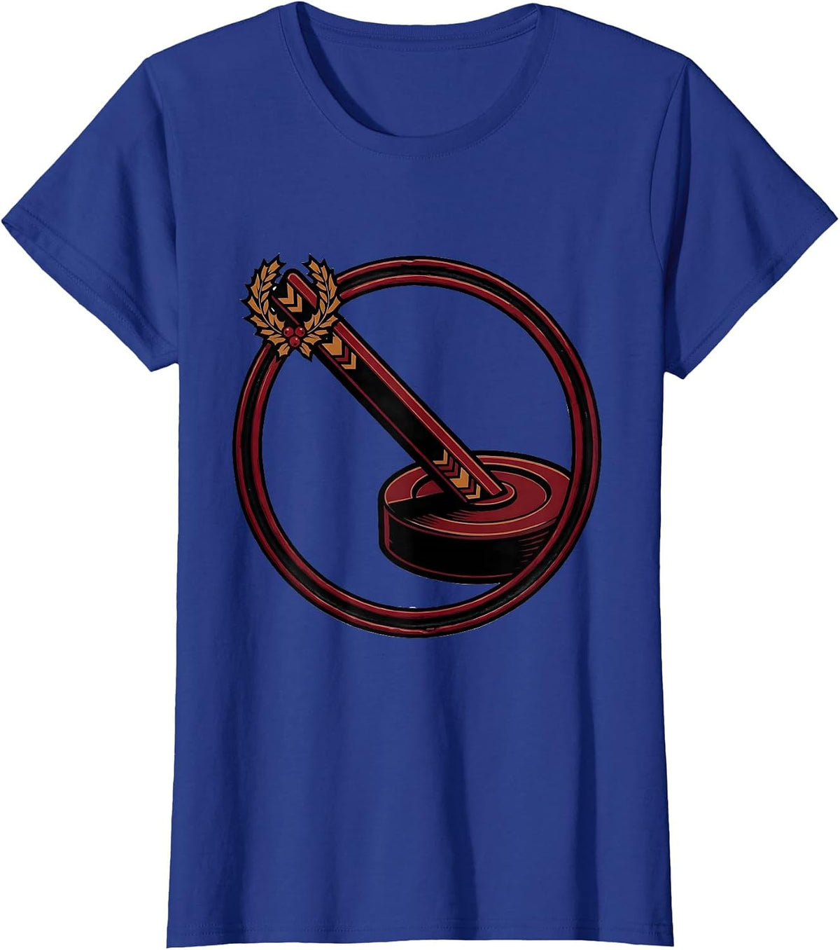 Women's Christmas Gym Workout Badge Weightlifting Humor T-Shirt - Royal Blue