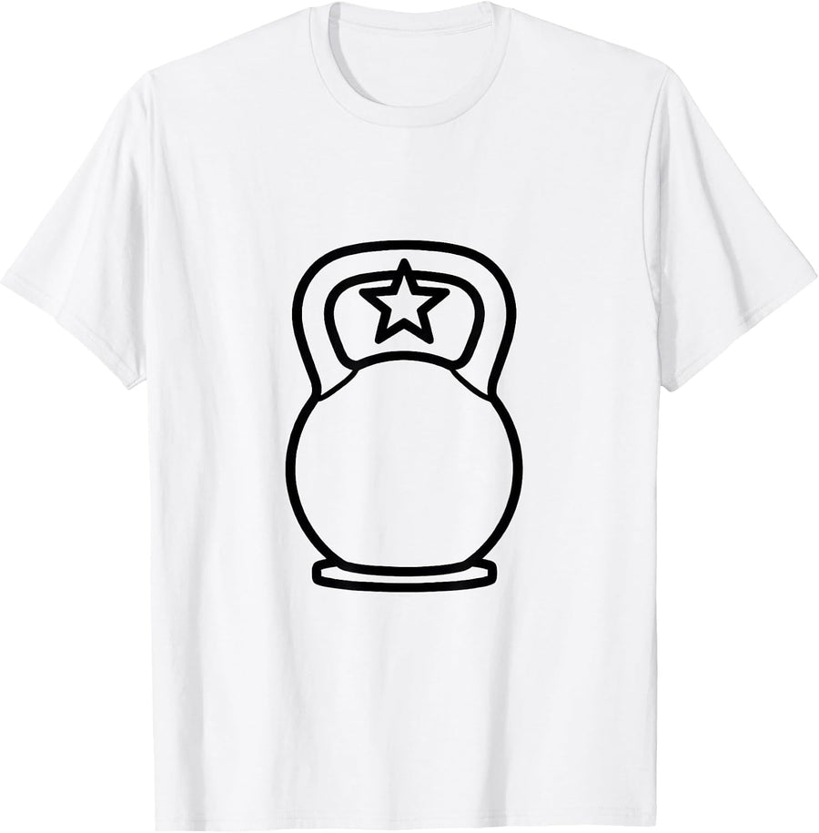 Men's Kettlebell Star Gym Christmas Fitness Humor T-Shirt - White