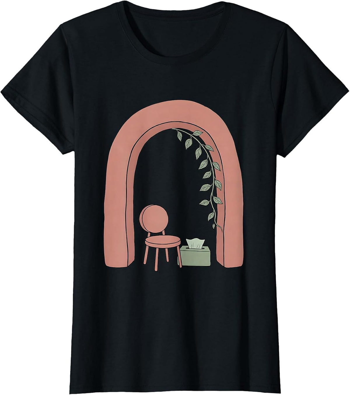 Boho Doorway Counselor Chair School Psychologist Humor T-Shirt - Black
