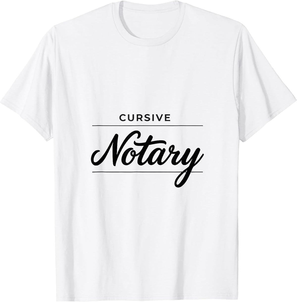 Men's Cursive Notary Funny English Teacher Cursive Writing Humor T-Shirt - White