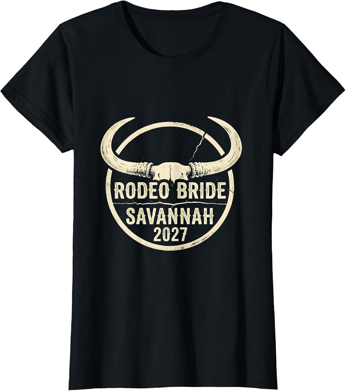 Rodeo Bride Savannah 2027 Boho Western Bachelorette Trip T-Shirt - Black