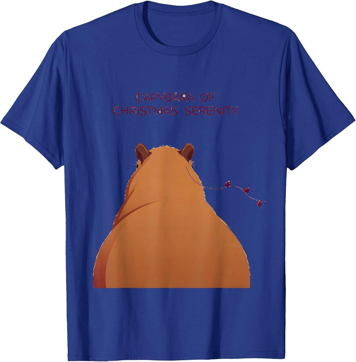 Men's Capybara Of Christmas Serenity Whimsical Pun Animal Lover T-Shirt - Royal Blue