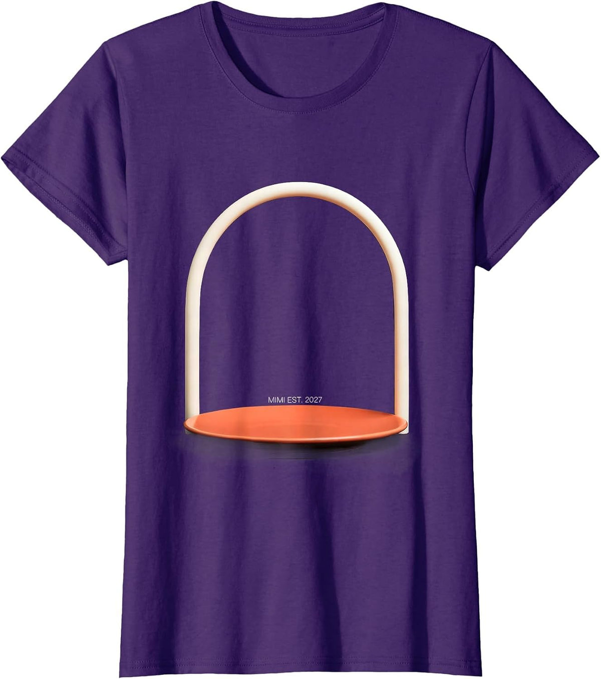 Women's Mimi Est. 2027 New Grandma Pregnancy Announcement Countdown T-Shirt - Purple