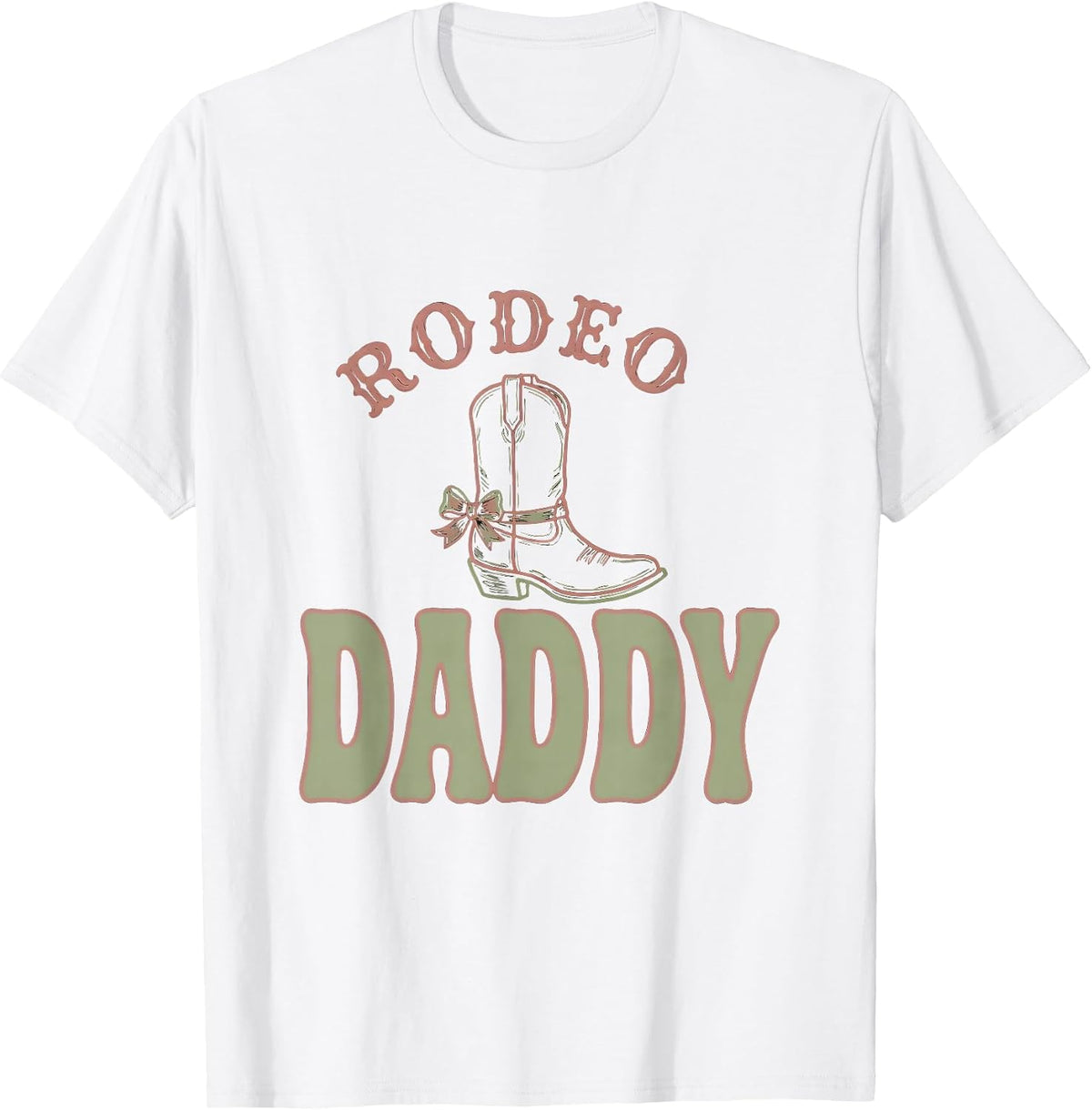 Men's Rodeo Daddy Boho Typography Cowgirl Birthday Party Family T-Shirt - White