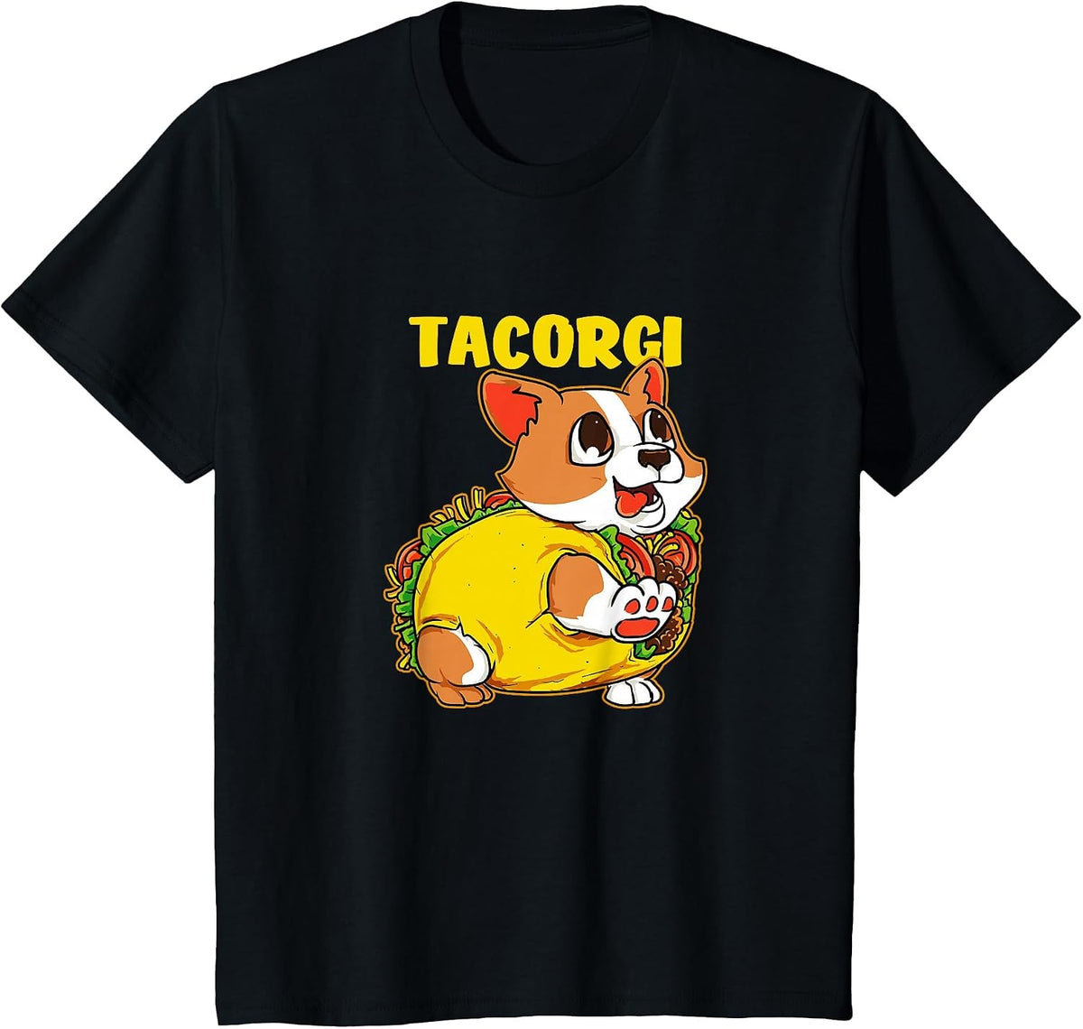Corgi Dog and Taco Tacorgi Funny Corgi Puppy T-Shirt - Black