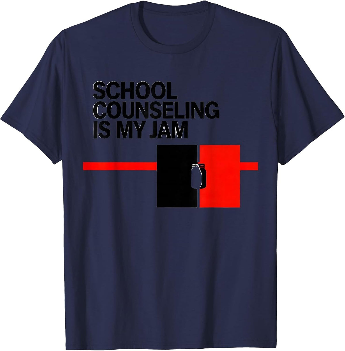 Men's School Counseling Is My Jam Funny School Counselor Back T-Shirt - Navy Blue