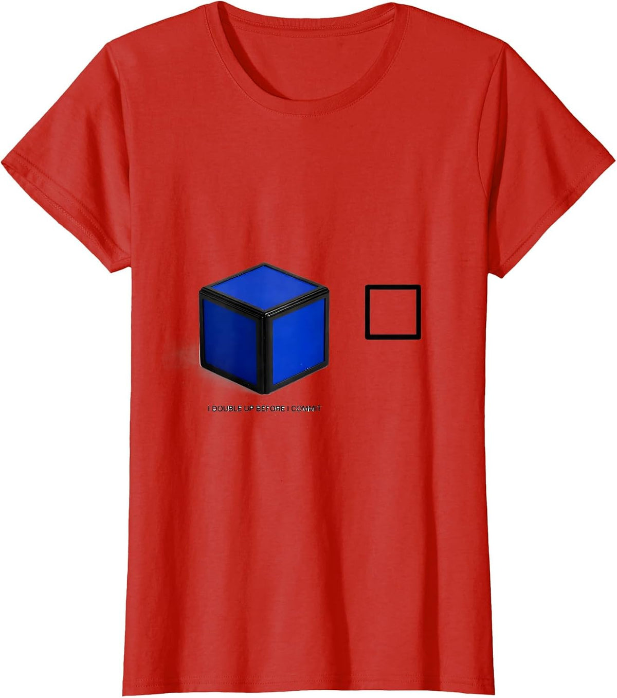 Women's I Double Up Before I Commit Funny Phonics Reading Teacher T-Shirt - Red