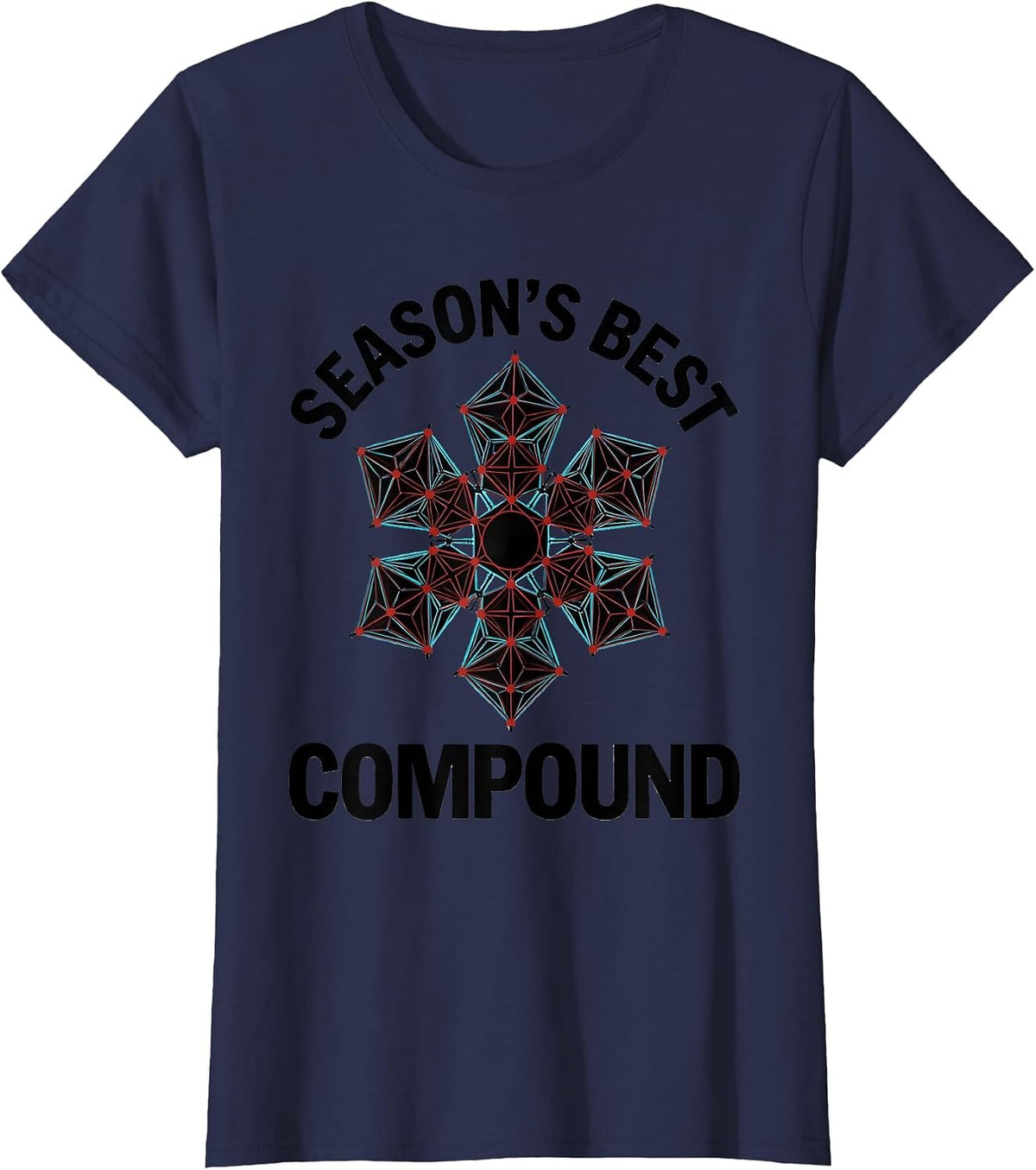 Women's Season's Best Compound Funny Chemistry Nerd Science Student T-Shirt - Navy Blue