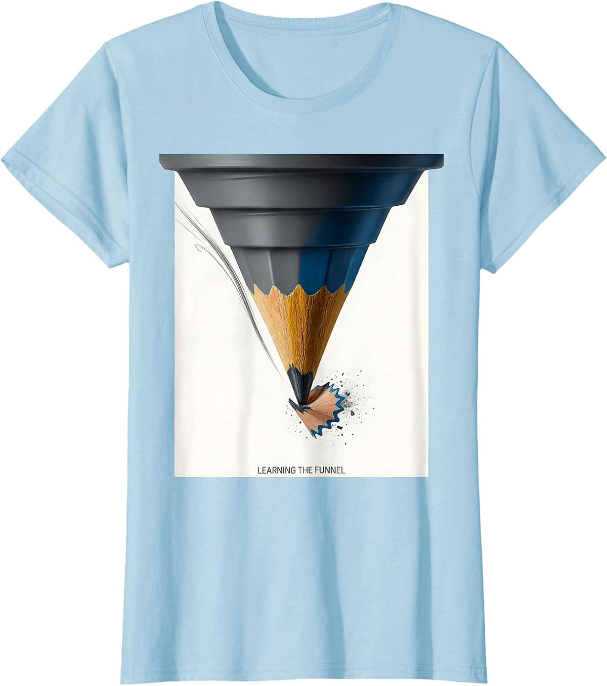 Learning The Funnel Editorial Conceptual Meteorology Storm T-Shirt - Baby Blue