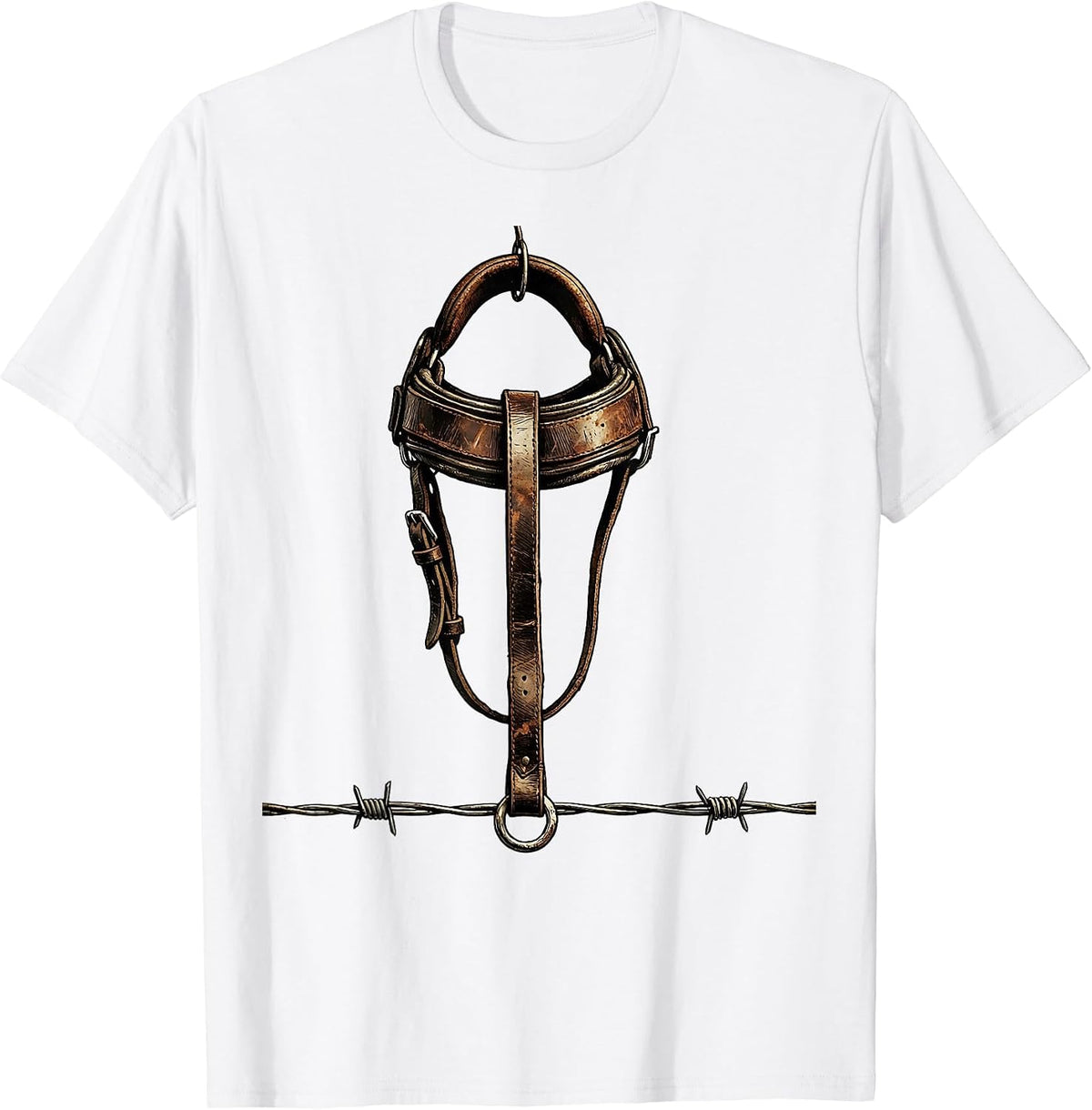 Men's Western Bridle Vintage Cowgirl Rodeo Pride T-Shirt - White