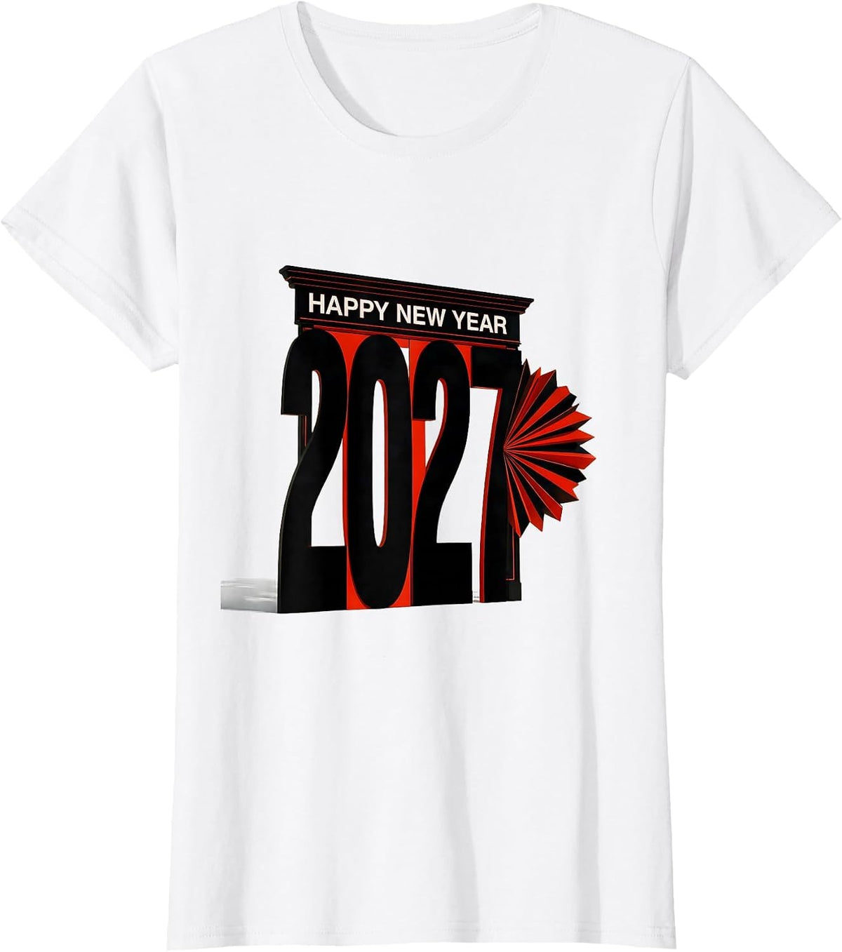 Happy New Year 2027 Minimalist Party Family Matching T-Shirt - White