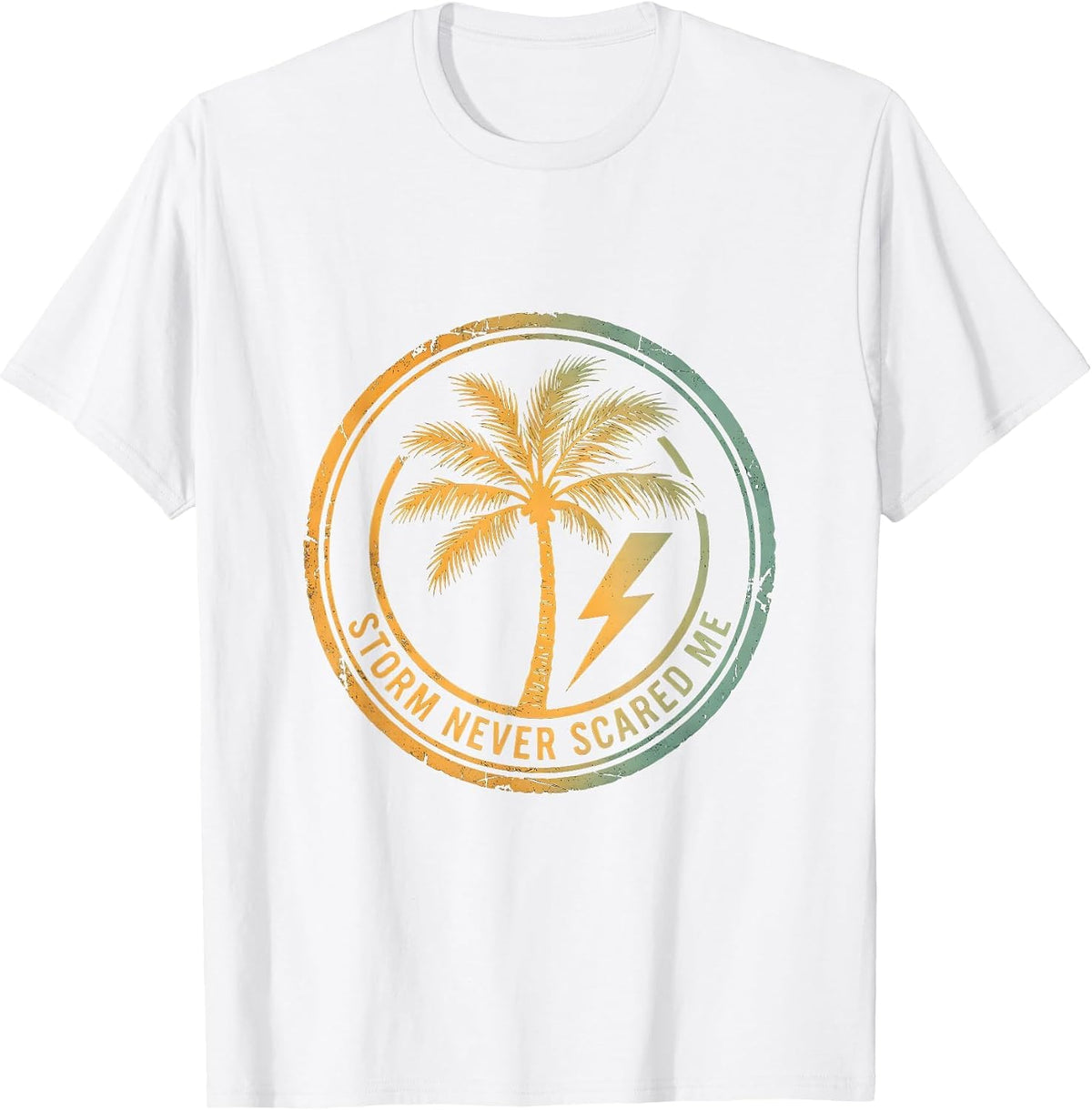 Men's Storm Never Scared Me Thunder Bold Design T-Shirt - White